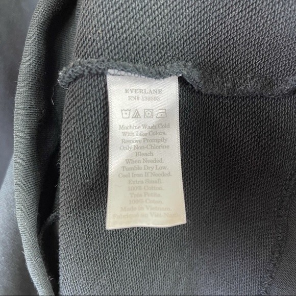 Everlane French Terry Crewneck Sweatshirt Dress Black XS Minimalist Loungewear - Picture 9 of 10